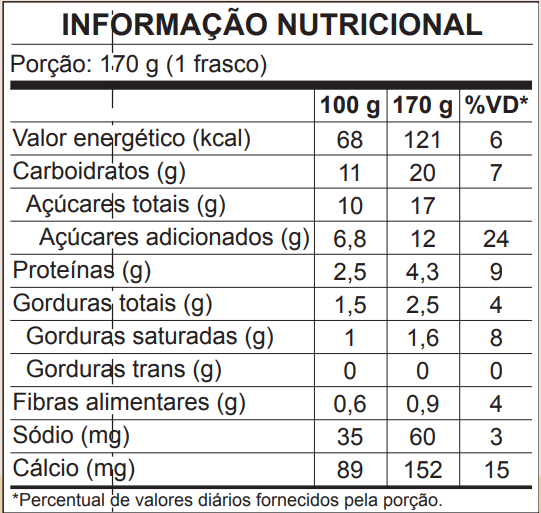 Danone Líquido Banana, Mel e Aveia 170g